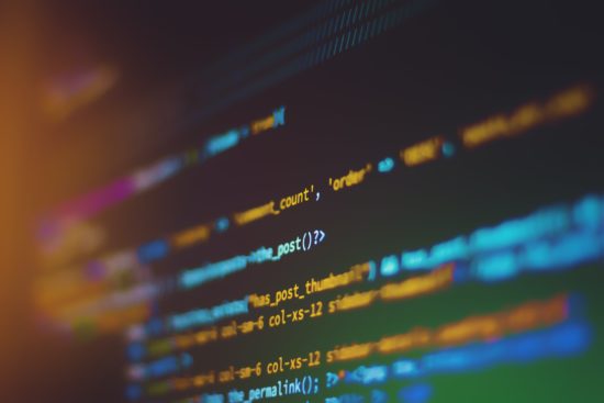 Image of coding language on a computer screen